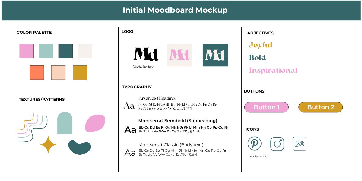 initial moodboard mockup.